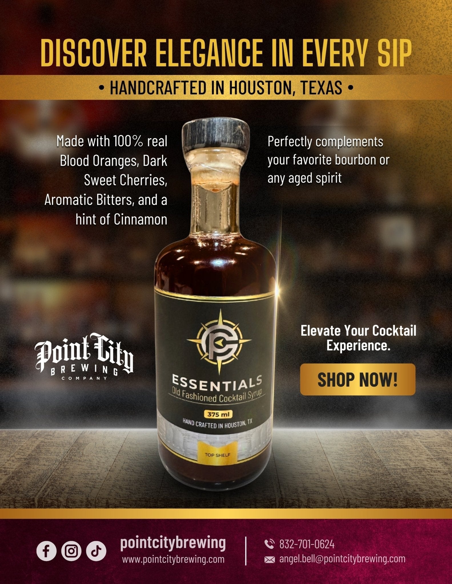 PC Essentials Old Fashioned Cocktail Syrup - Point City Brewing Company